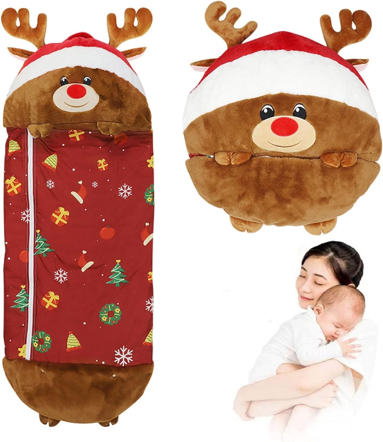 Kids Sleeping Bag with Pillow, Soft and Warm Large