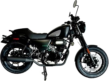 BELMONTE BIKES Venom Ghost 250cc Chopper, 5-Speed Transmission, Cruising Bike Chopper Rebel Style Cafe Racer Bike, Matte Black in Color, Two Seater Motorcycle, can Reach 75MPH Top Speed