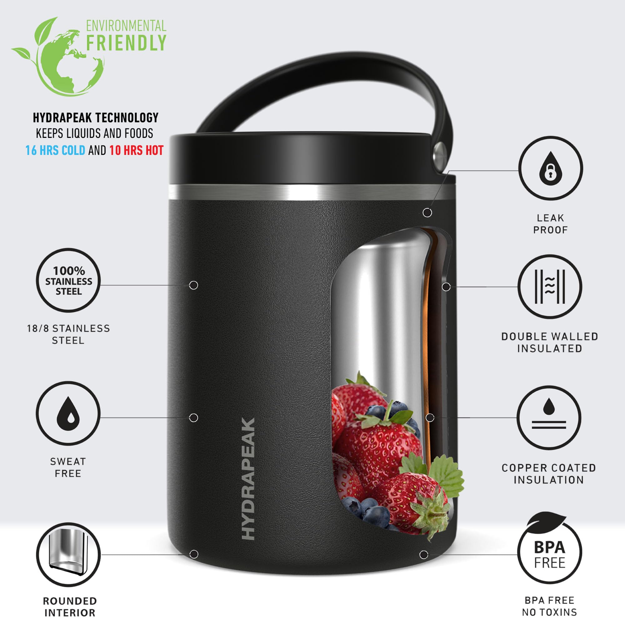 Hydrapeak 32oz Stainless Steel Vacuum Insulated Thermos | B2B