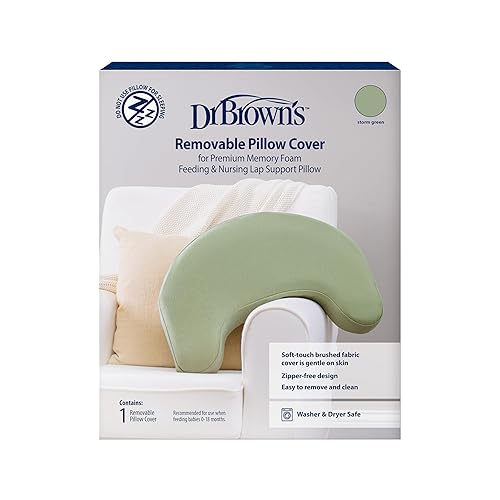Miniatura 18 de Dr. Brown's Almohada de apoyo de alimentación con funda, gris claro y funda de almohada, beige suave