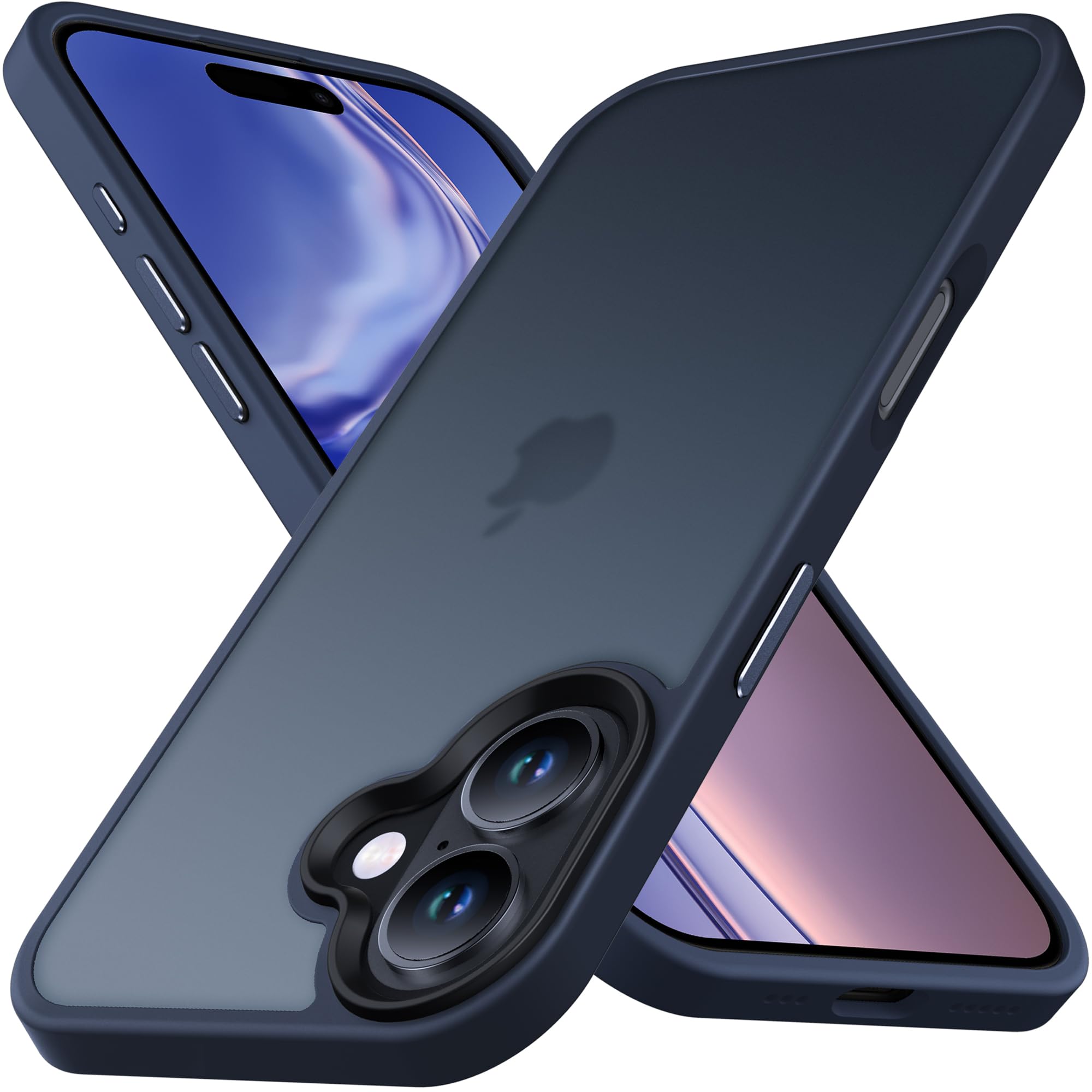 Coque iPhone 16 anti-choc et anti-traces mate translucide Anqrp