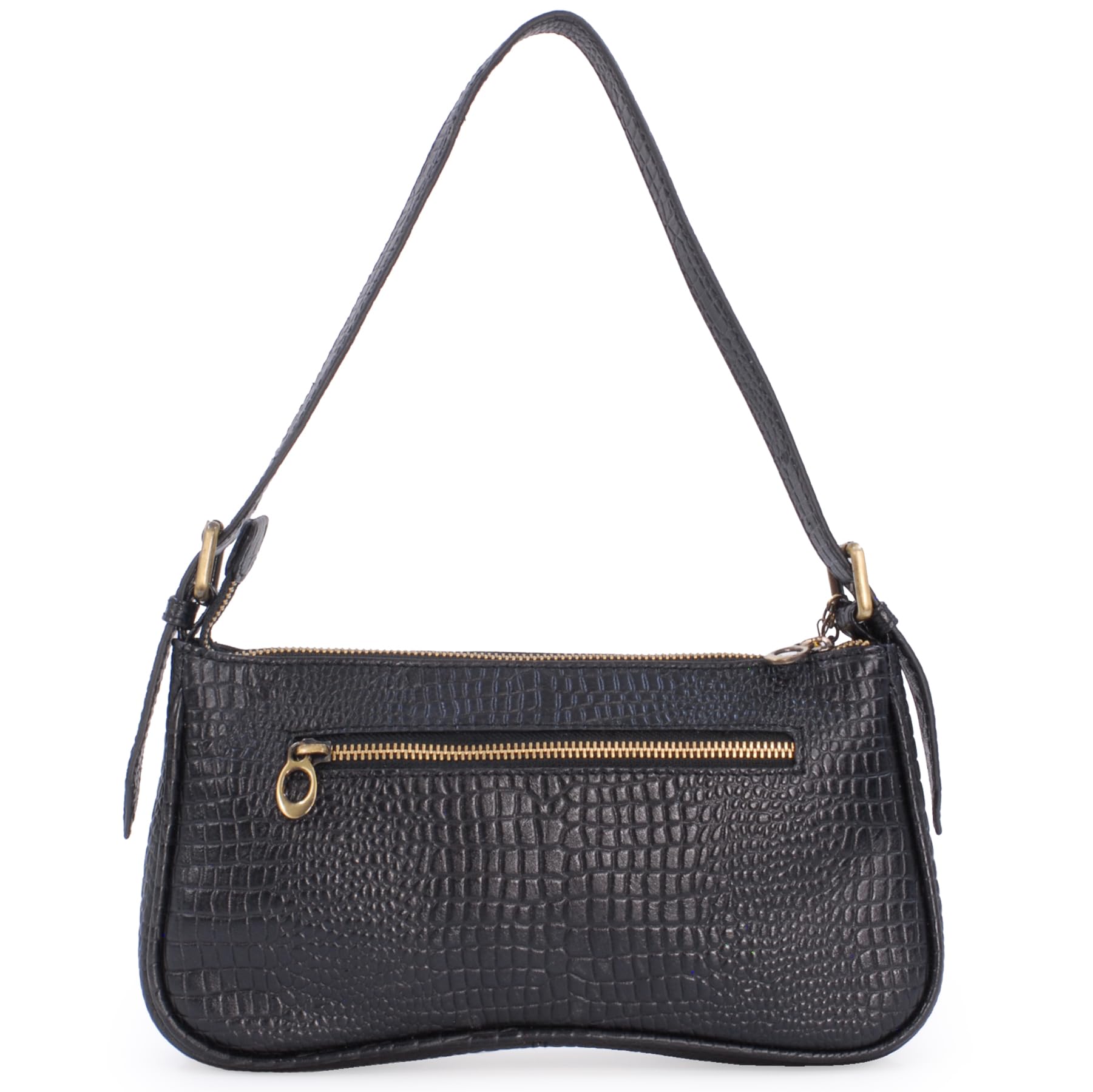 Catwalk Collection Handbags - Bolso de Hombro Pequeño - Bolso de Mano para Mujer - Bolsito para Fiesta - Piel Efecto Cocodrilo - Celine