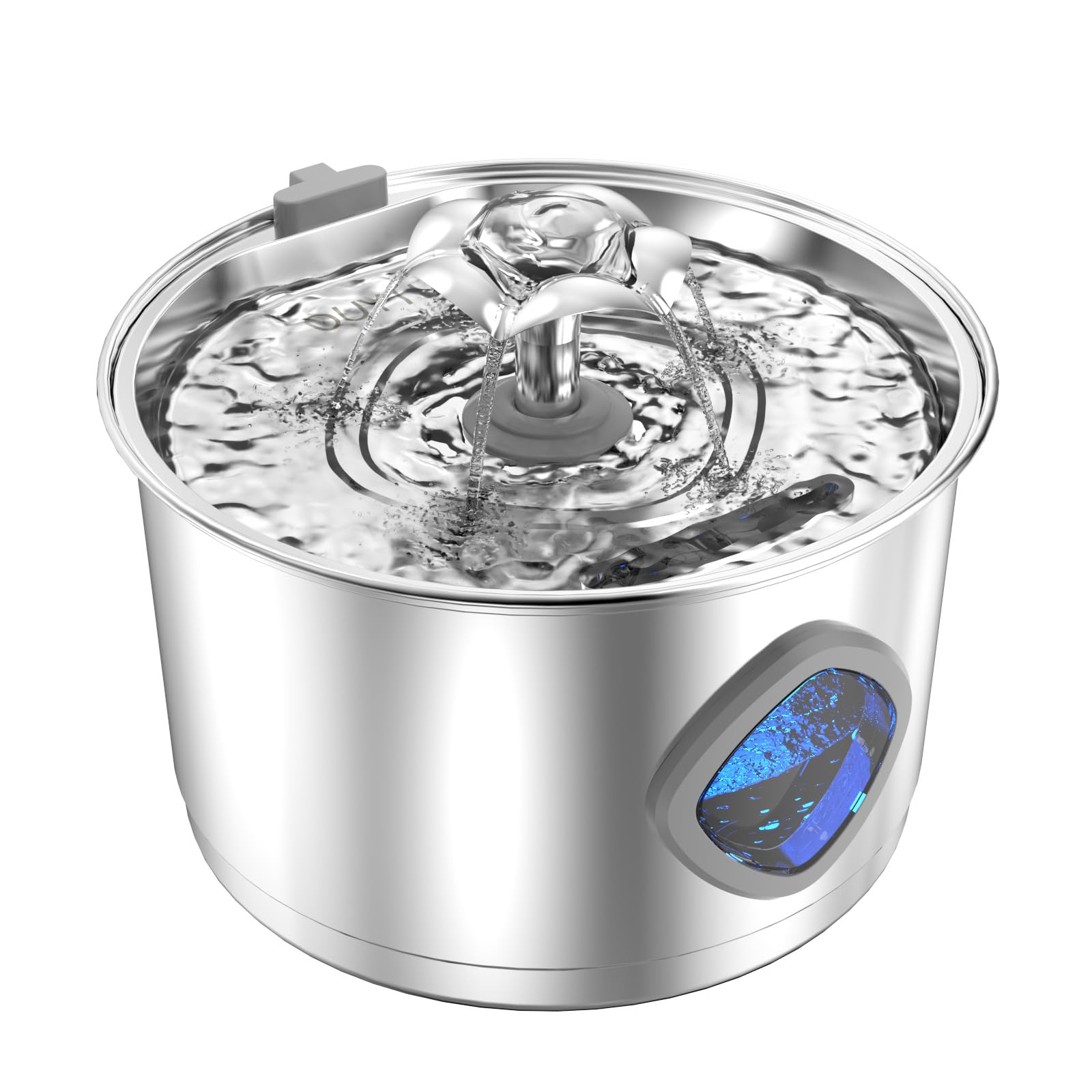 Stainless Steel Cat Water Fountain - Super Quiet Drinking Fountain for Cats 2.8L/95oz,with Flower Kitty Spout and Water Level Window Cat Fountain,Ideal for Multi-pet Homes