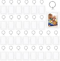 30 Pack Qyyiguf Clear Acrylic Photo Insert Keychains with Split Rings - Personalized Gifts, DIY Crafts, Custom Keyrings