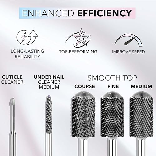 Miniatura 3 de Kiara Sky Broca fina de barril pequeño  Diseño de corte X de carburo  Negro