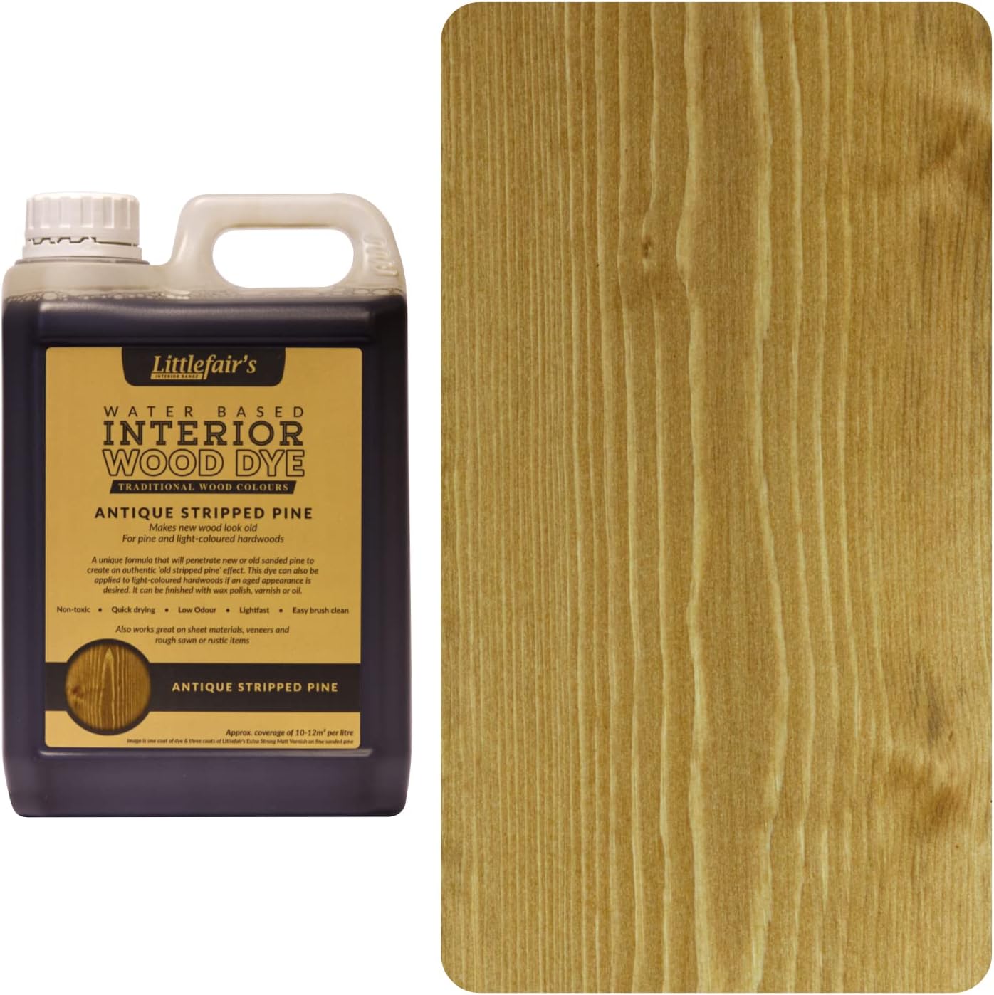 Littlefair’s NonToxic WaterBased Wood Stain 5ltr Antique Stripped