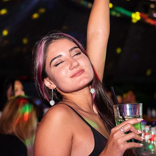 Miniatura 4 de Aretes de bola de discoteca para mujer, aretes de bola de discoteca de los años 60 o 70, aretes de Halloween para mujer, accesorios de disfraz de