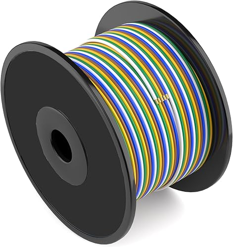 Suficiente 100 pies Suficiente 16AWG Arnés de cableado de remolque de 5 vías enlazado para RV, caravana, remolque de barco, carrete, CCA estándar,