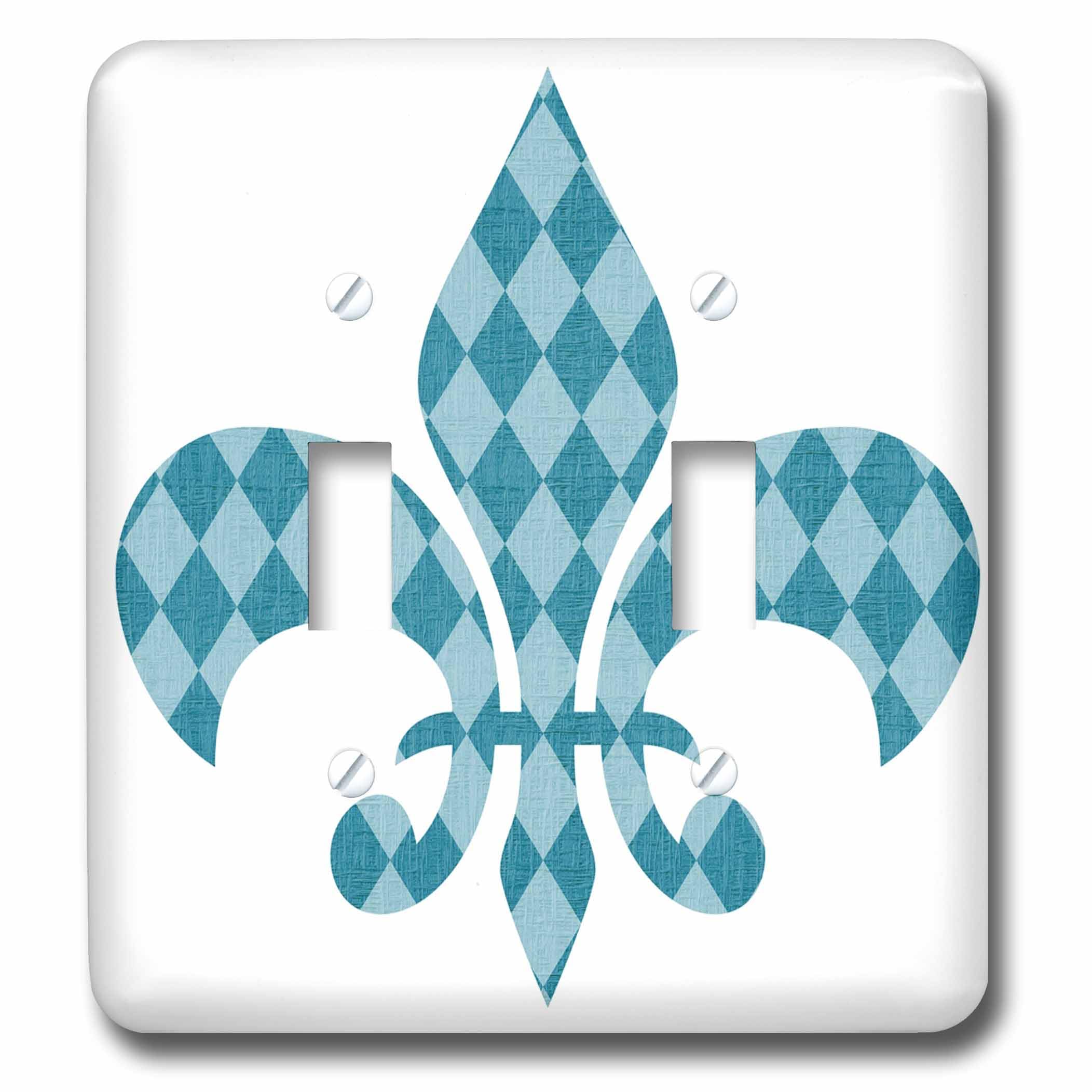 Interrupteur à bascule haut de gamme Aqua Diamonds Fleur de Lis 3dRose