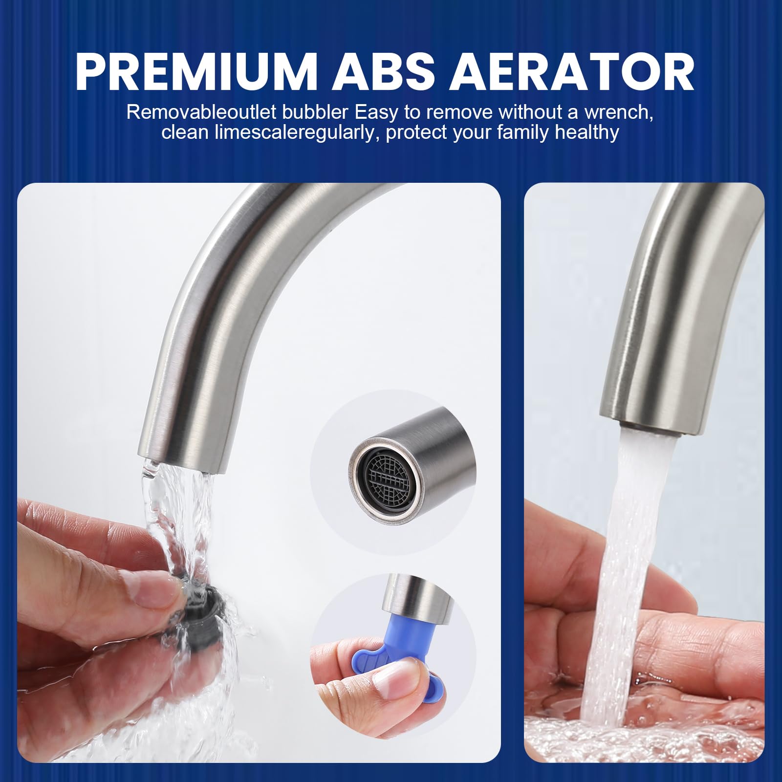 Robinet de Lavabo Sans Contact Automatique à Capteur pour Salle de Bain, Nickel Brossé