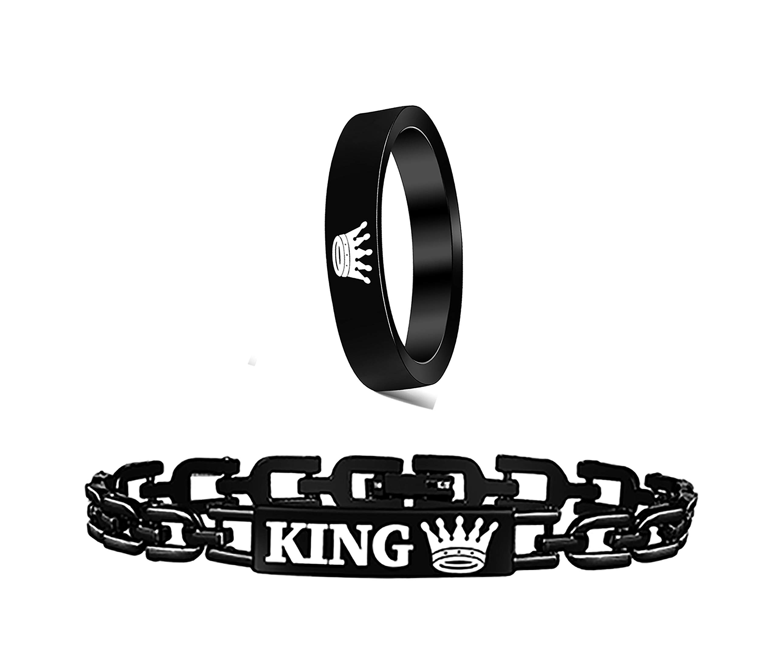 Mikado Brass Metal Crystal King Bracelet & Ring Combo for Men (Black) (B08BTYRWCV) Amazon Price History, Amazon Price Tracker