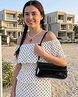 Vista 2 de Herald Pequeño bolso de hombro para mujer, bonito bolso de mano de moda con correa ajustable Negro