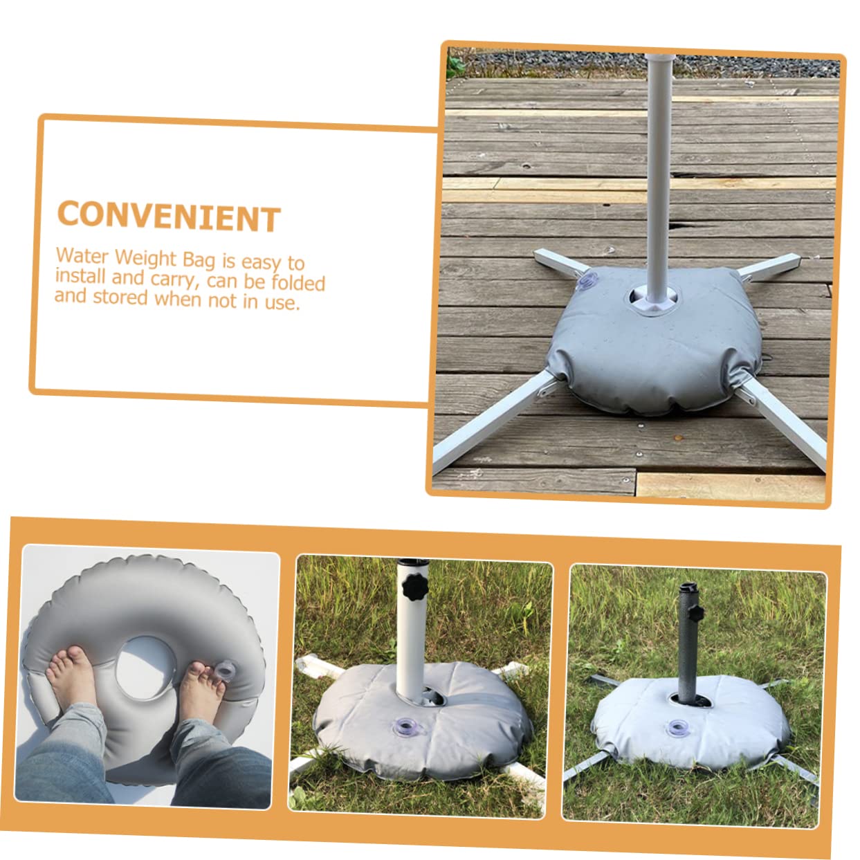 OSALADI Lawn Water Weight Bag Water Fillable Base Outdoor Tent Beach Umbrella Water Bag Beach Tent Umbrella Weight Bags Flags Sunshade Umbrella Base Umbrella Seat to Rotate PVC Portable