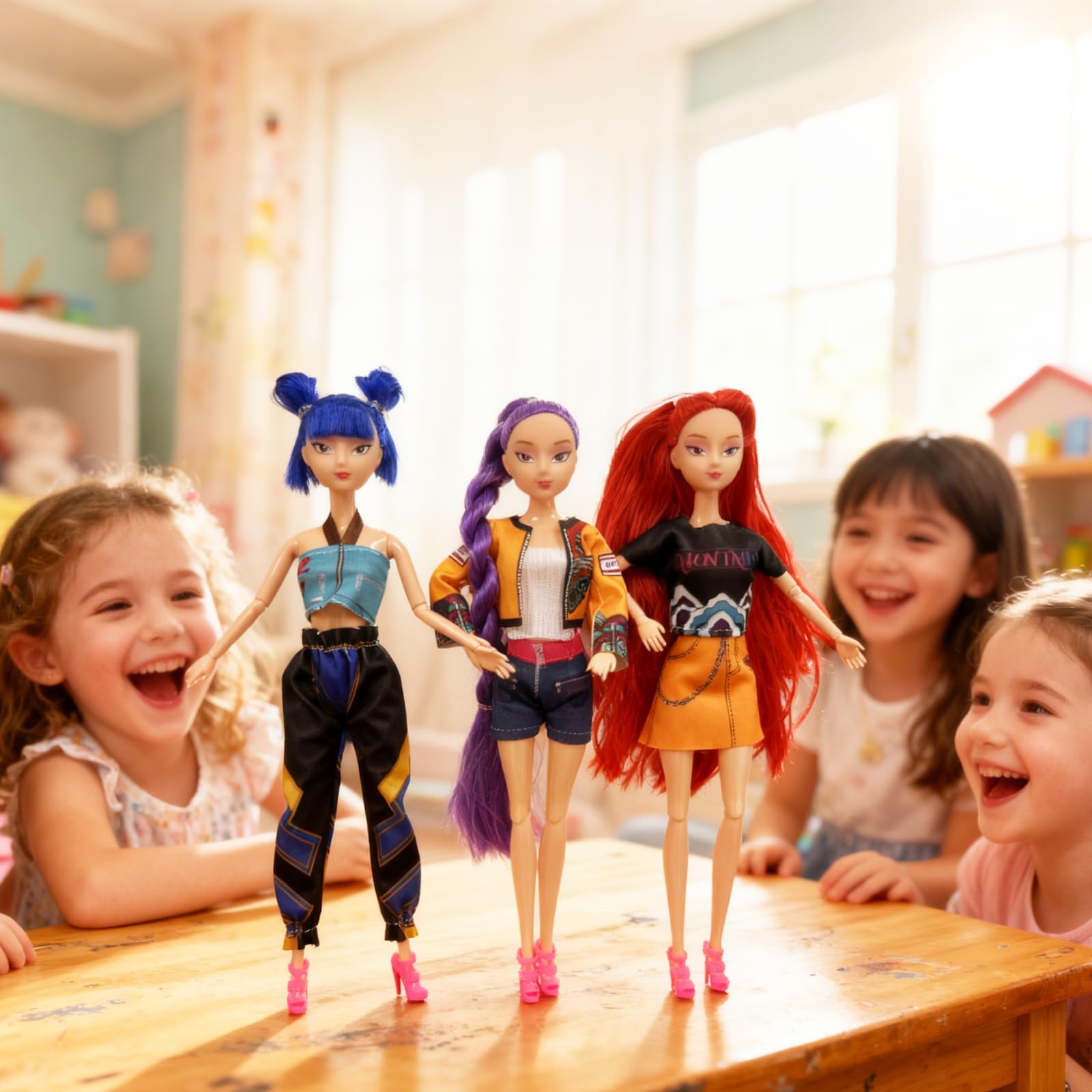 AZDHOT Demon Hunters Toys Action Dolls Set, 11.5-inch Poseable Dolls with Movable Joints, 3-Pack Collectible Model Toys for Fans and Kids Game Gift — view 2