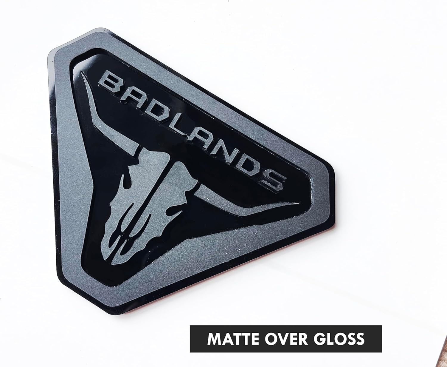 2X Badlands Emblem Badge Logo Compatible with Ford Bronco Truck Sport Offroad 4x4 (Gloss Over Matte)