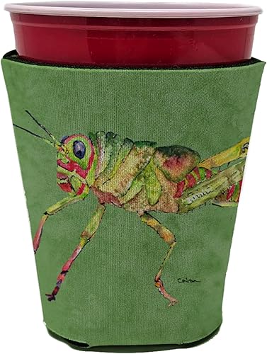 Miniatura 24 de Caroline's Treasures 8849CC Saltamontes en lata o botella verde, hielera lavable, funda plegable con aislamiento para bebidas, puede abrazar