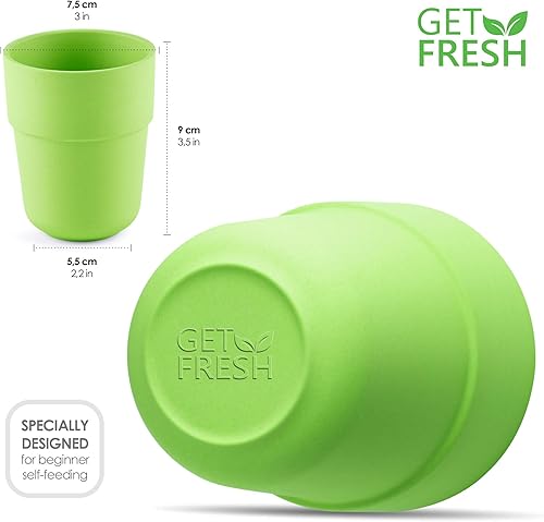 Miniatura 3 de Vasos de bambú para niños, juego de 4 vasos apilables de bambú, juego de vajilla de bambú para niños, tazas de bambú para niños, aptos para