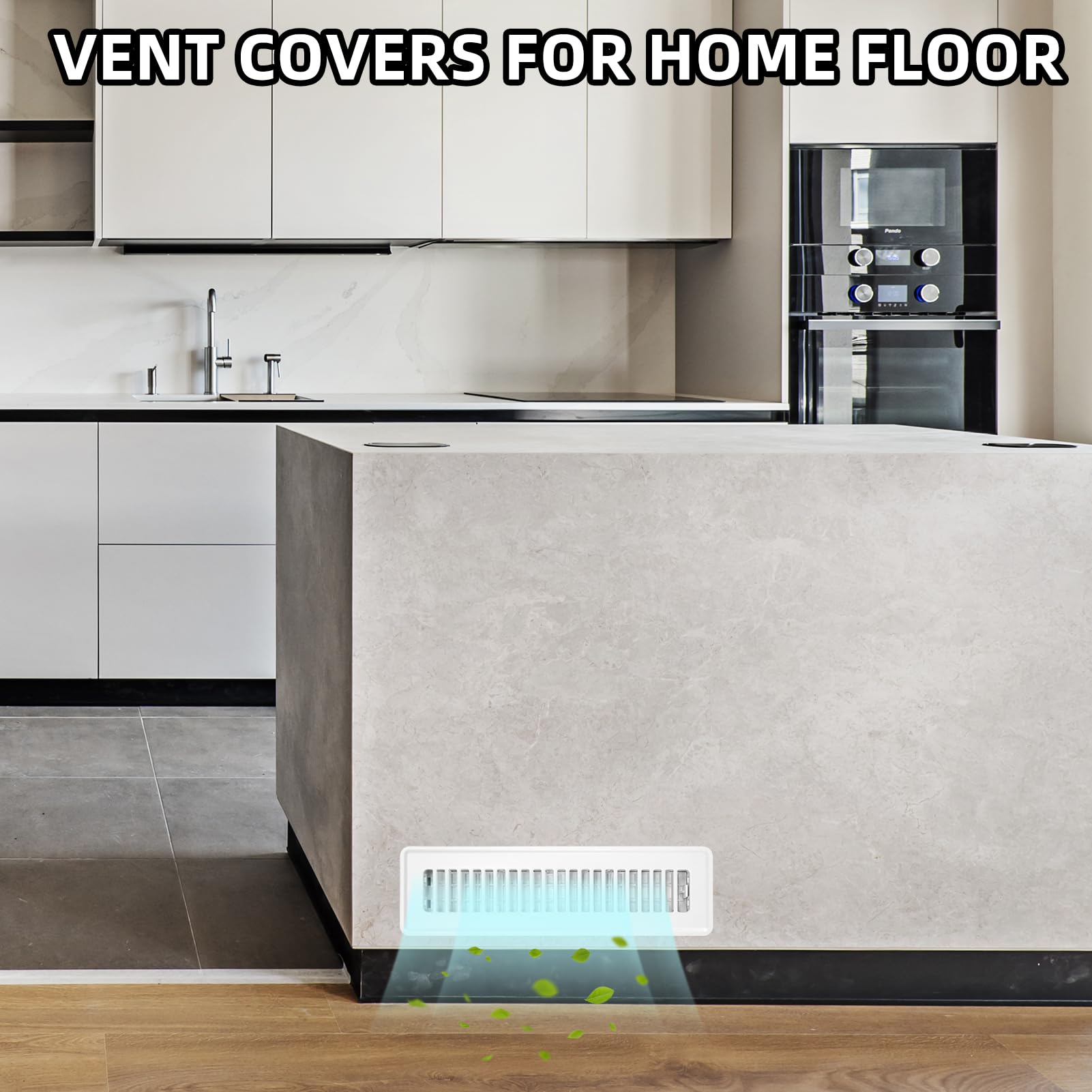 Rejilla de suelo de 2 x 12 pulgadas, paquete de 4 cubiertas de ventilación de piso para el piso del hogar, rejillas de acero resistente, cubiertas de ventilación ajustables de 4 x 10 pulgadas, color