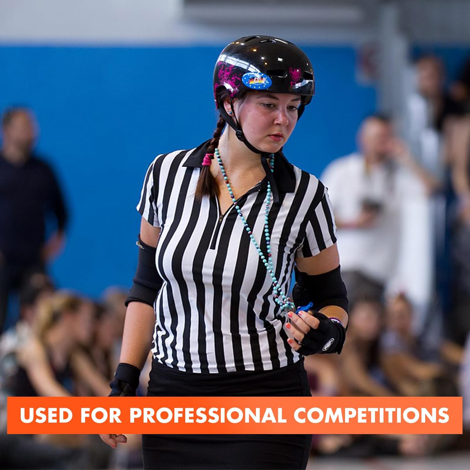 VKT 4pcs Referee Shirts Women Ref Costume Umpire Jersey for Football Soccer Basketball,Whistle, Red And Yellow Penalty Flags - Image 2