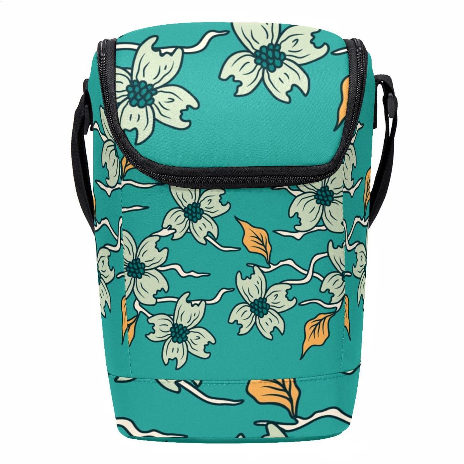 Bolsa de almuerzo con fondo floral que soluciona tus comidas fuera
