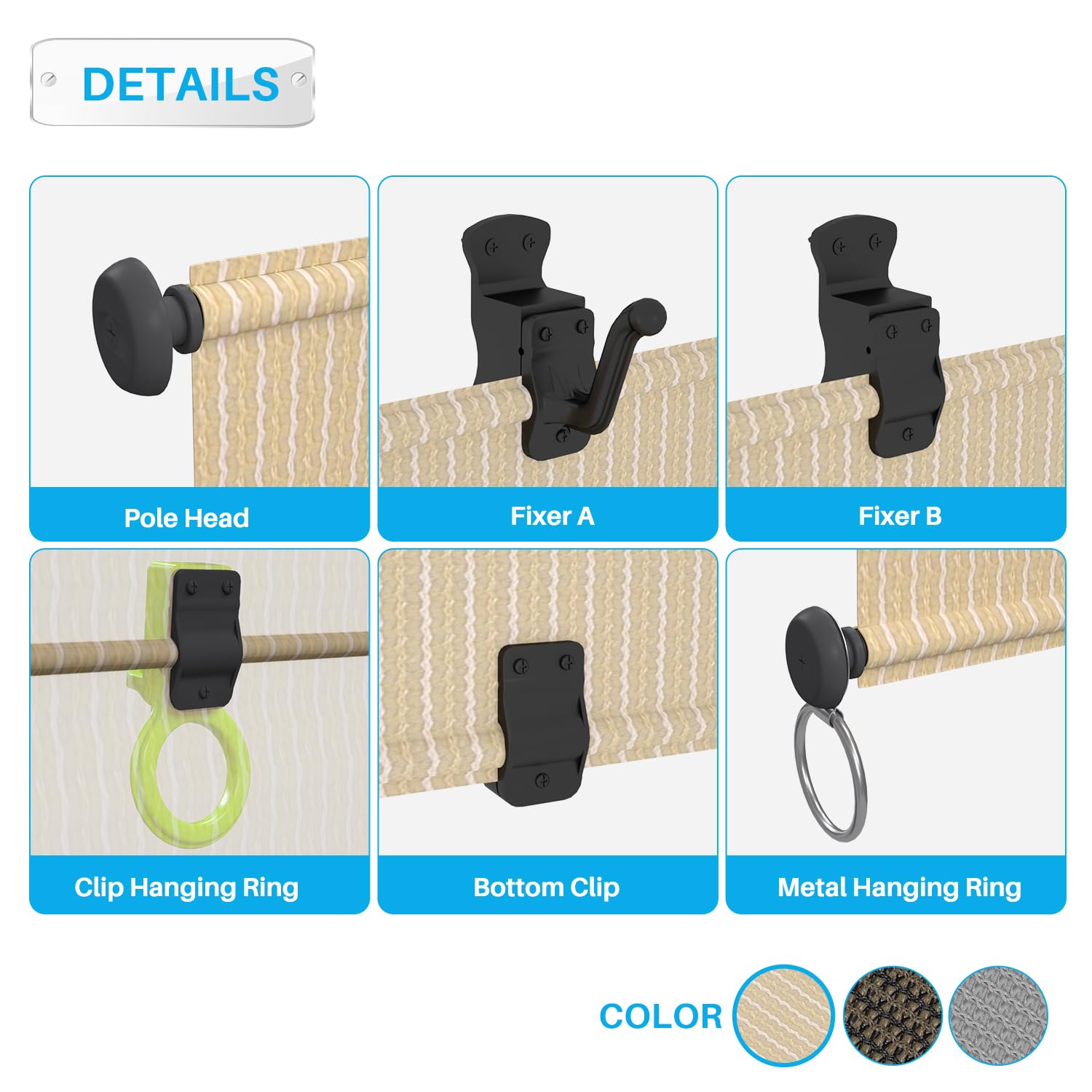 Snapklik.com : Patio Shades Roll Up Outdoor 7Wx6H Foldable Roller Shade ...