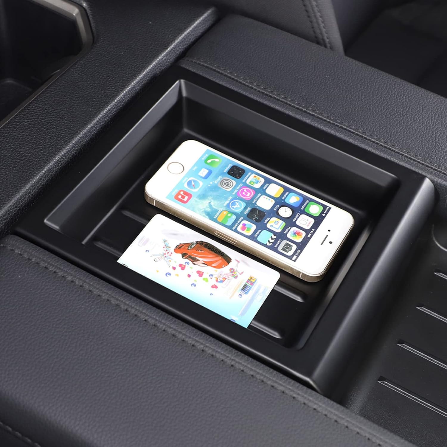 for Toyota Tundra 2022 2023 2024 2025+ Car Interior Center Console Armrest Box Upper Frame Cover Trim,Armrest Lid Storage Slot Trim Frame Car Accessories ABS 1pc (Matte Black)