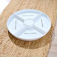 Vista 2 de Mud Pie Circa Divided Tray, White, 12 1/4" dia Base para plaquitas intercambiables