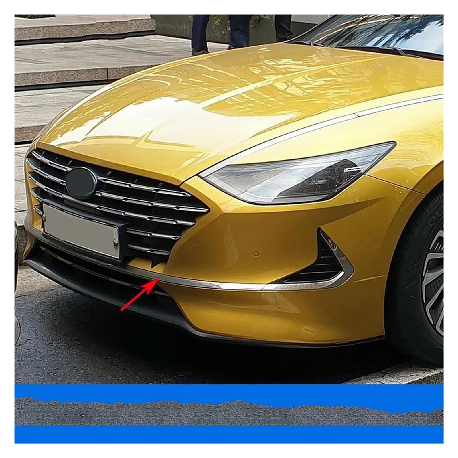 Frontspoiler Lippe Für Hyundai Für Sonata Hybrid 2019-2022 2023 Carbon Fiber Front Stoßstange Lip Trim Körper Kit Diffusor Splitter Auto Styling Frontstoßstange Spoiler