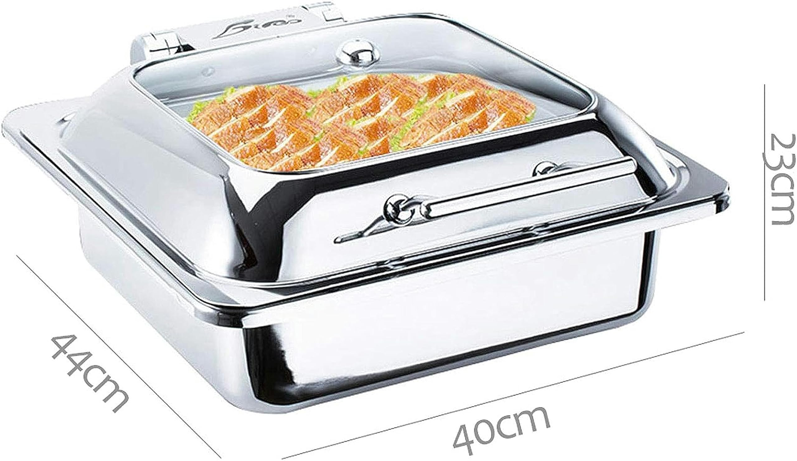6L Chafing Dish Elettrico, Scaldavivande Elettrico Acciaio Inox, Contenitore Termico per Alimenti Caldi per Buffet, Banchetti, Feste in Casa, Temperatura Regolabile (30-80 °)
