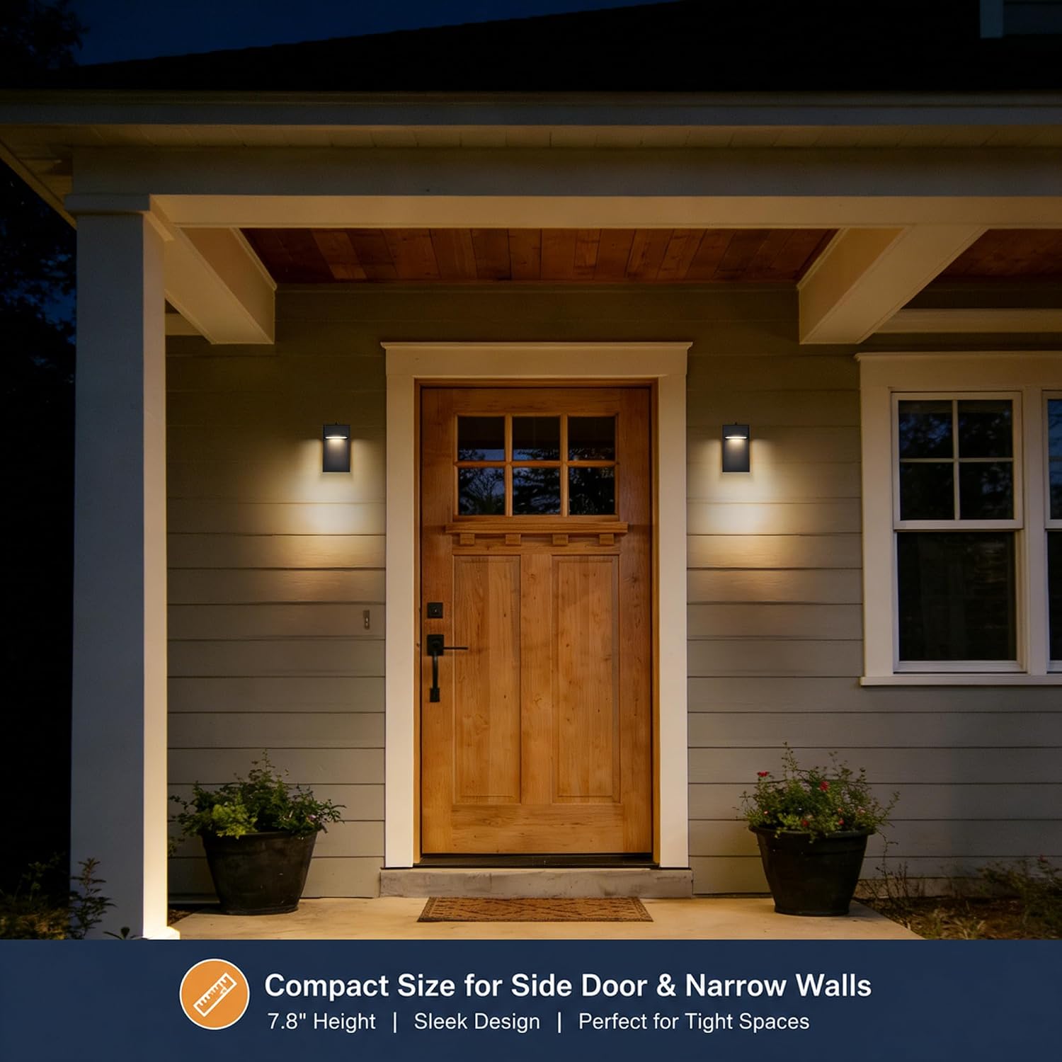 Alighting Outdoor Wall Light Fixtures with Dusk to Dawn Sensor, Modern Black LED Porch Lights Outdoor, 3000K Warm White Waterproof Wall Sconce for House, Garage, Patio, Entryway