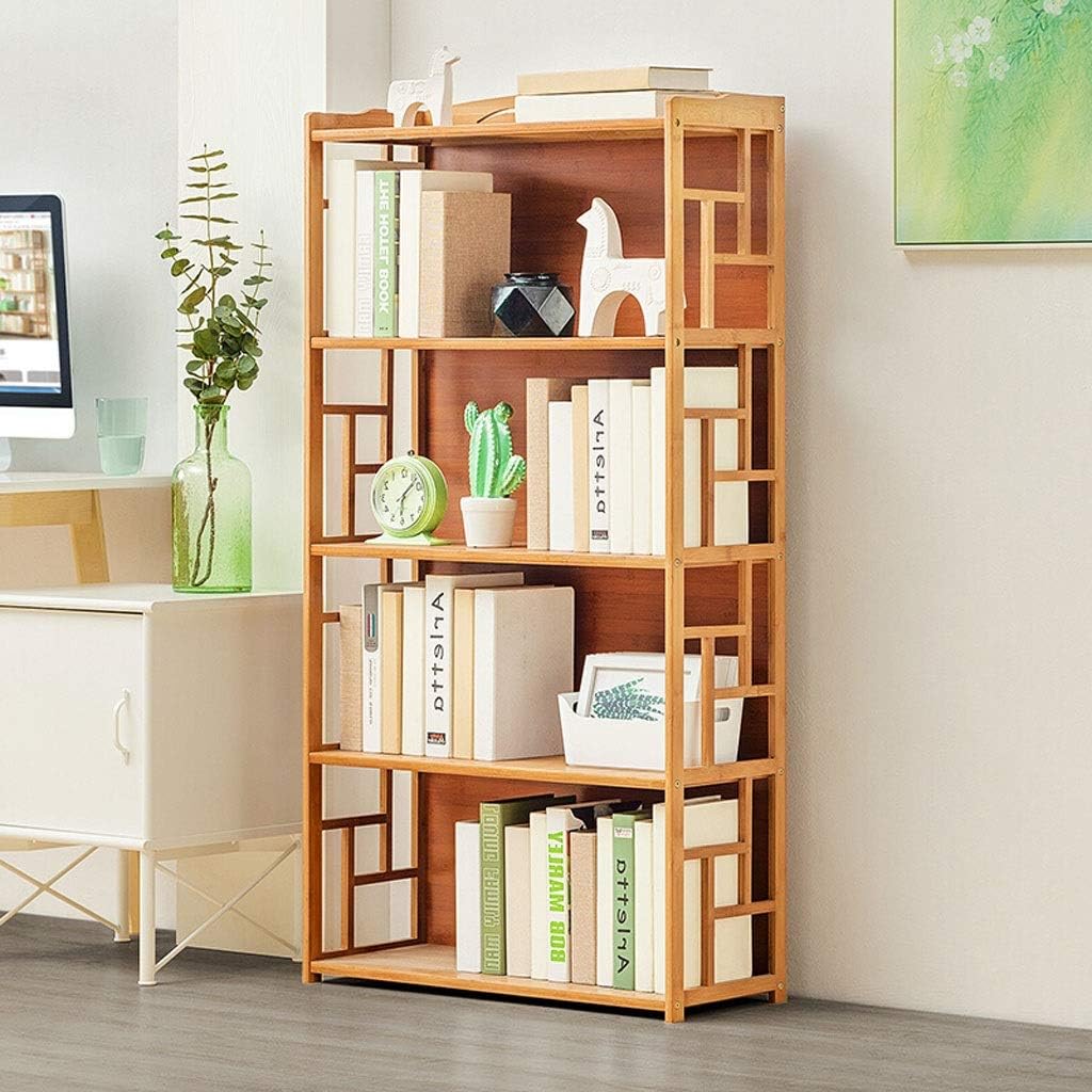 White bookcase HX With Backboard Simple Bookshelf Floor