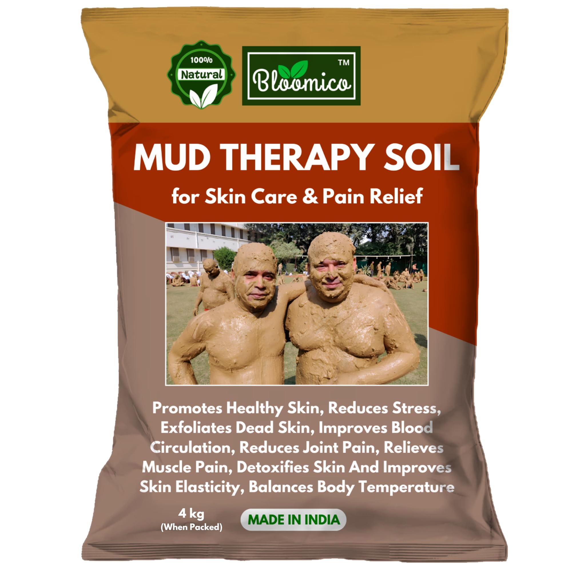 Bloomico Mud Therapy Sand for Mud Baths & Skin Wellness - 4 kg | Therapeutic Mud for Healing, Relaxation, Rejuvenation & Moisturizing - 4 kg