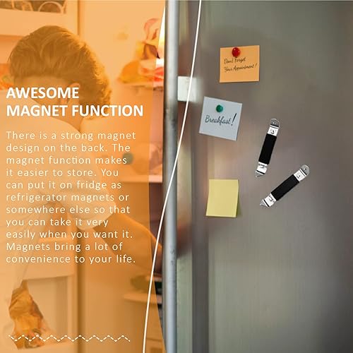 Miniatura 4 de Paquete de 3 abridores magnéticos de botellas de acero inoxidable, abrebotellas planas sólidas y cervezas, abridor de botellas pequeño con imán para