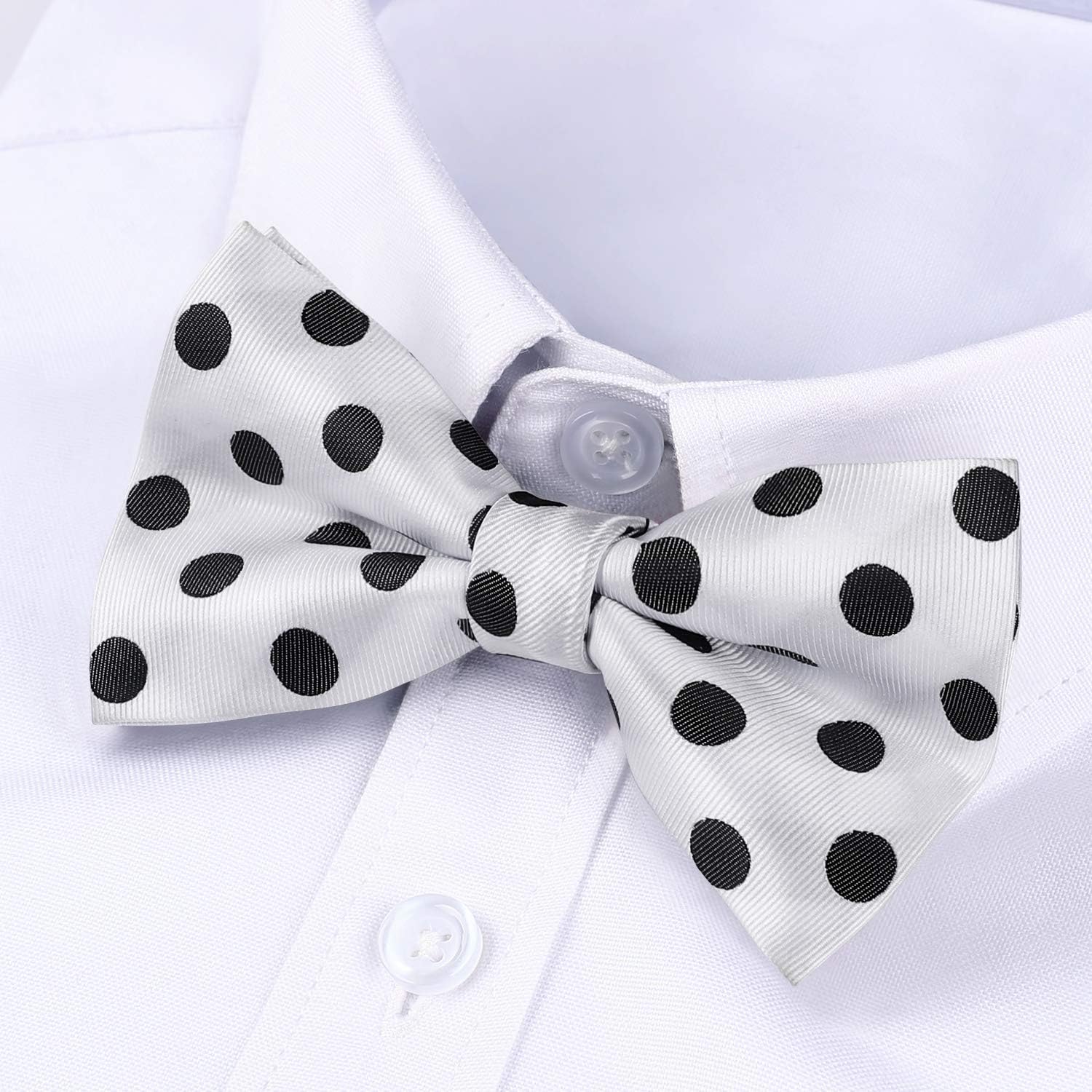 HISDERN Bow Ties for Men Pre-Tie Bow Tie and Pocket Square Set Bowtie Formal Tuxedo Wedding Bowties Handkerchief Set - Image 5