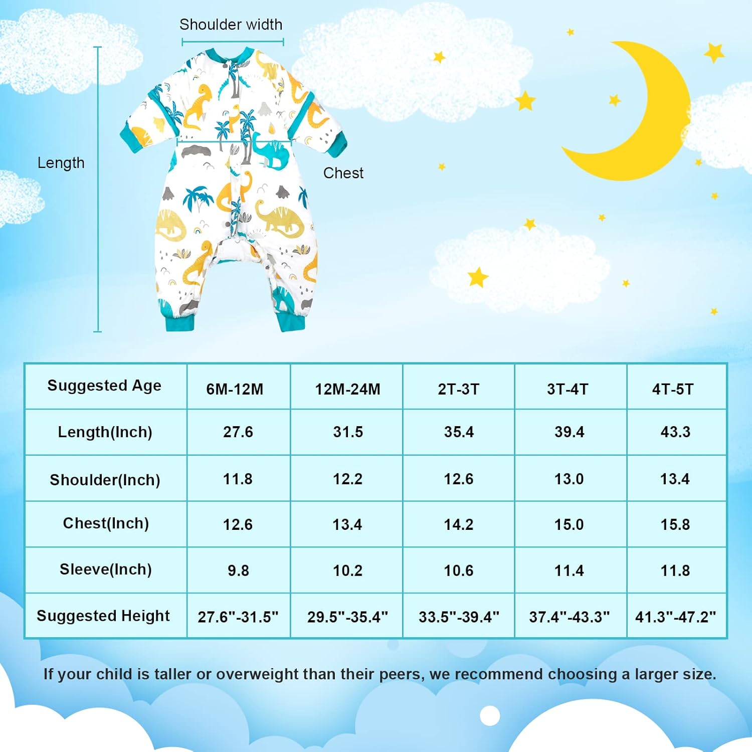 MOEMOE BABY Baby Sleep Sack with Legs Winter, Thicken Baby Sleeping Bag , Wearable Blanket Baby with Sleeves, Tog 2.5 Toddler Sleep Sack with Feet, 12M-6T : Baby