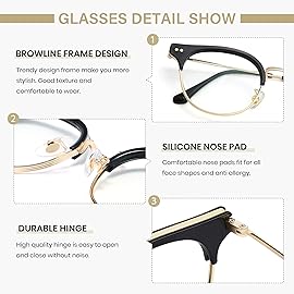Cyxus Blue Light Glasses for Women, Blue Light Blocking Eyeglasses for Women, Round Computer Eyewear Anti Eye Strain Glasses T18