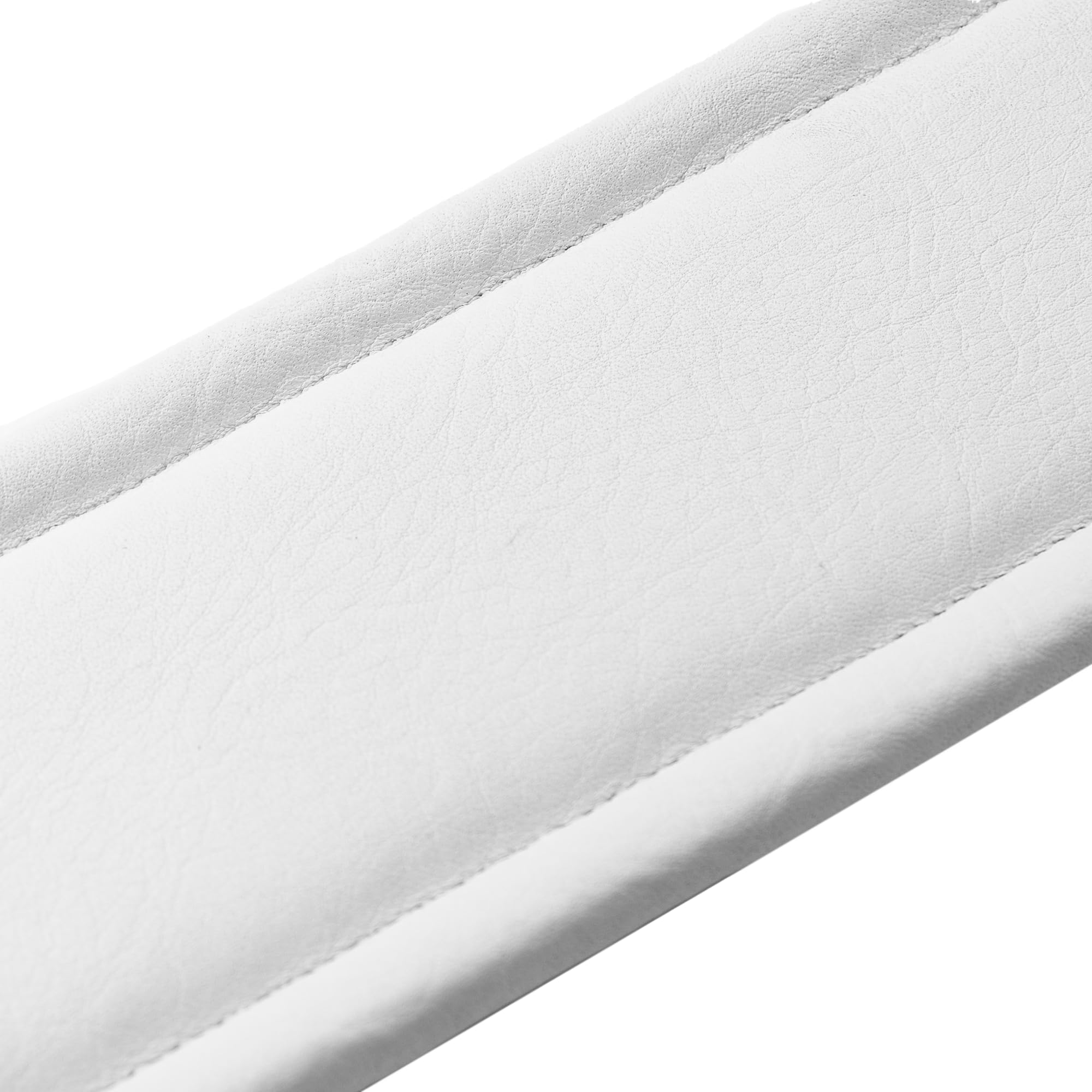 Levy's - Correa de guitarra M26PD-WHT-WHT, cuero acolchado de grano superior, totalmente blanco, ajustable 94-130 cm, ancho 7,6 cm, hecho en Canadá