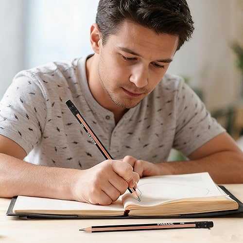 Miniatura 7 de PABLUE Lápices HB preafilados triangulares gruesos, fuertes, lápices de madera jumbo con borrador para principiantes, escritura, dibujo, escuela,