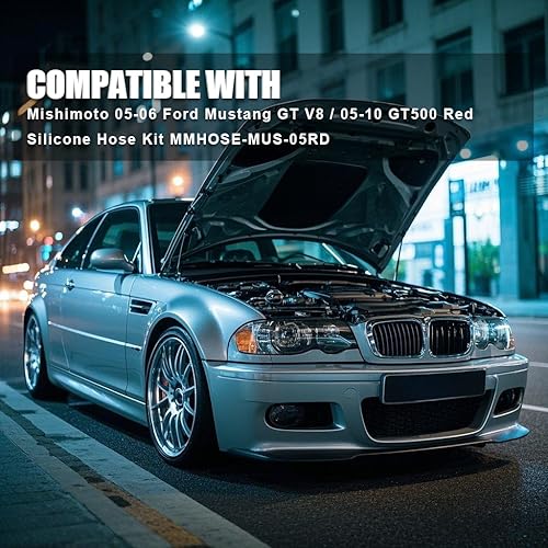 Miniatura 2 de Kit de manguera de refrigerante de silicona G-PLUS con abrazaderas compatible con 2005-2006 para Ford Mustang GT V8  2005-2010 Ford GT500, 6 piezas