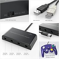 Vista 6 de MAYFLASH Gamecube Controller Adapter for Wii U, PC Windows and Switch/Switch 2, 4 Ports