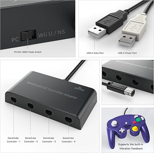 Miniatura 6 de MAYFLASH Gamecube Controller Adapter for Wii U, PC Windows and Switch/Switch 2, 4 Ports