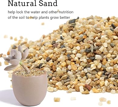 9.7 lb Coarse Sand Stone - Sand, Silica Stone for Plants,Soil Cover Succulents and Cactus Bonsai Horticultural Sand,Natural Decorative Sand for Vases Fillers,Terrarium, Fairy Garden .OUPENG