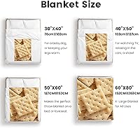 Vista 8 de Manta de soda Saltine Crackers 3D, divertida, realista, ultra suave, de 80 x 60 pulgadas, para viajes, para todas las estaciones, cama, sofá