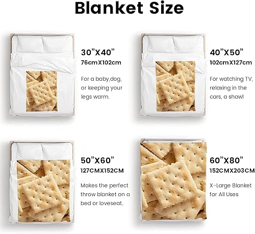 Miniatura 8 de Manta de soda Saltine Crackers 3D divertida y realista para alimentos, ultra suave, 60 x 50 pulgadas, para viajes, todas las estaciones, cama, sofá,