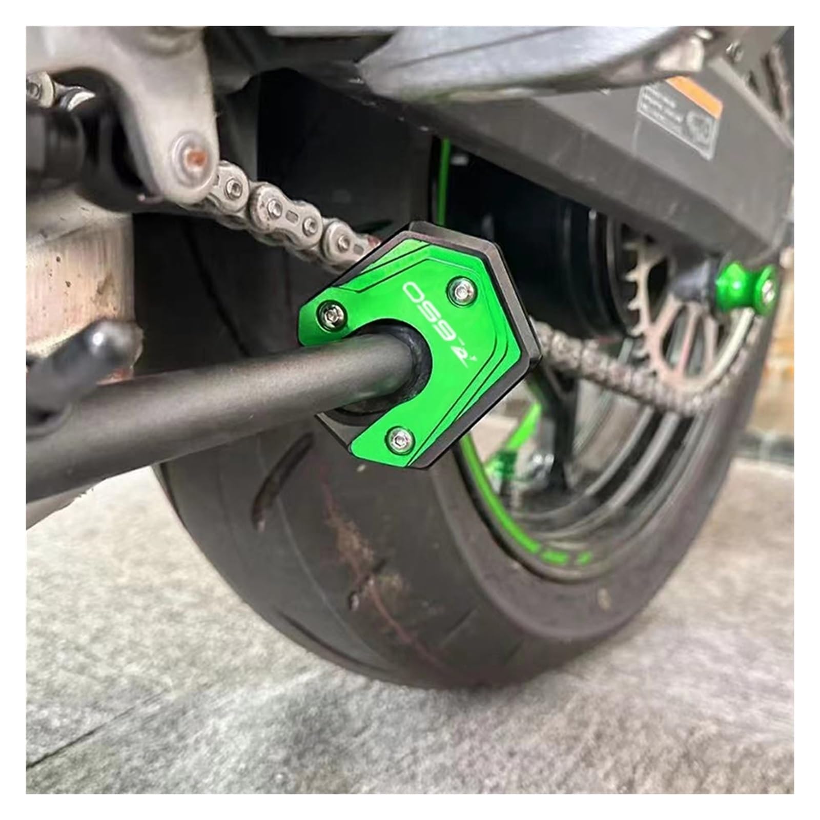 Extension Plaque Béquille Latérale Moto Kawasaki Z650 Z650RS 2017-2023 - Aluminium CNC, Plusieurs Couleurs