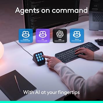Logitech MX Keypad, Programmable Macro Pad for Developers - Graphite