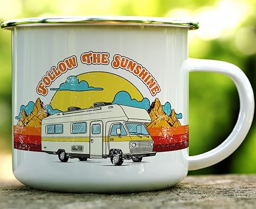 Miniatura 6 de Follow The Sunshine Van Life Camper Coffee Mug, Travel Camping Wanderlust Desert Mountian Nature Campfire Cup (12oz)