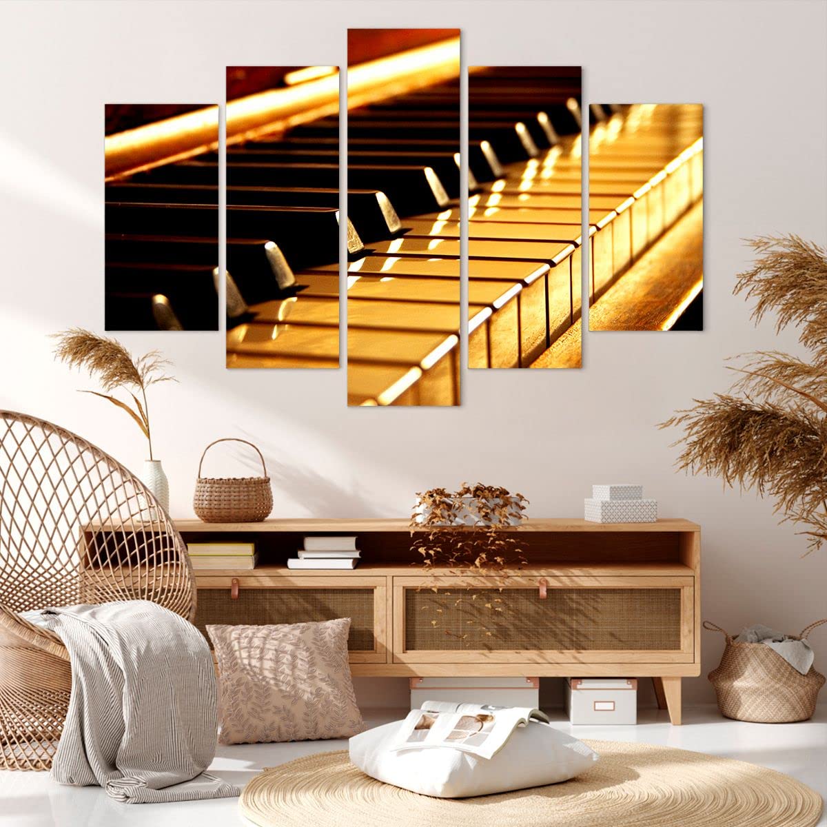 ARTTOR Leinwandbild 150x100cm Wandbild Musik - 2200 | Klavier Konzert Mehrteilige Groß XXL Wanddekoration Wohnzimmer Schlafzimmer Wanddeko Wand Kunstdruck Wandkunst ARTTOR