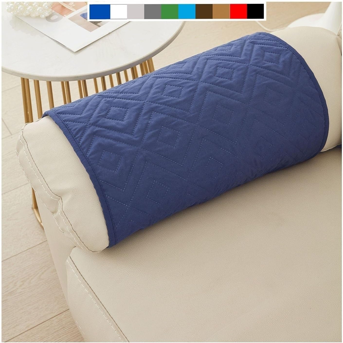 Sofa Armrest Cover Headrest Cover Recliner Chair Arm Cover Sofa Headrest Slipcovers Nonslip Waterproof Armchair Cover for Recliner Leather Sofa Couch Protector Modern ( Color : Lake blauw , Size : 3 S