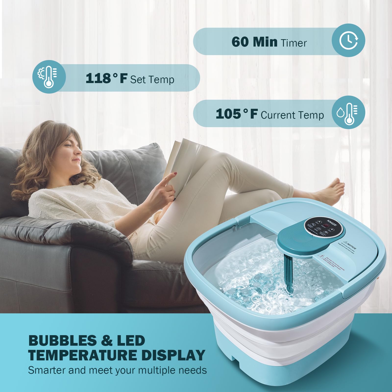 Amazon.com: KNQZE Collapsible Foot Spa Electric Rotary Foot